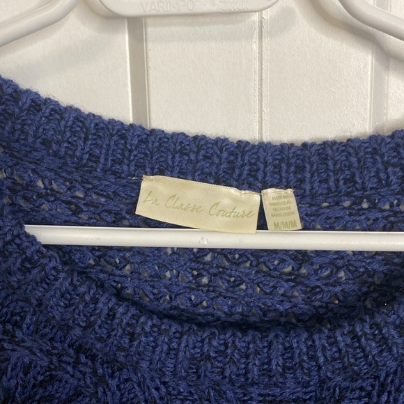 La Class Couture | Navy Blue Women's cable knit Sweater - oversized medium - Picture 2 of 8
